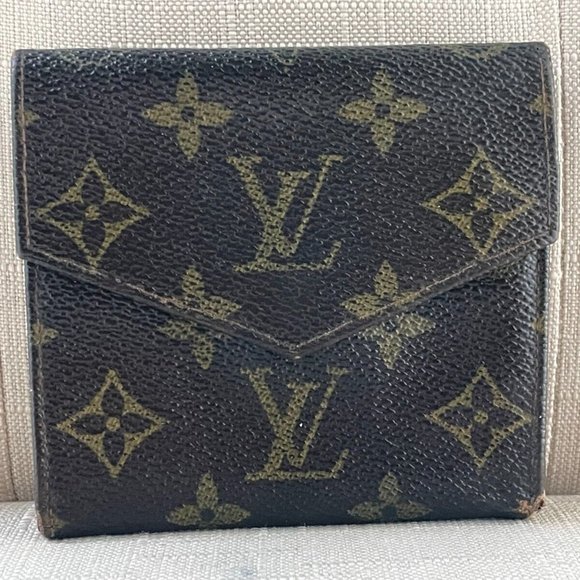 Vintage Louis Vuitton Wallet Brown Monogram Leather Card Holder Made in France - Picture 1 of 13